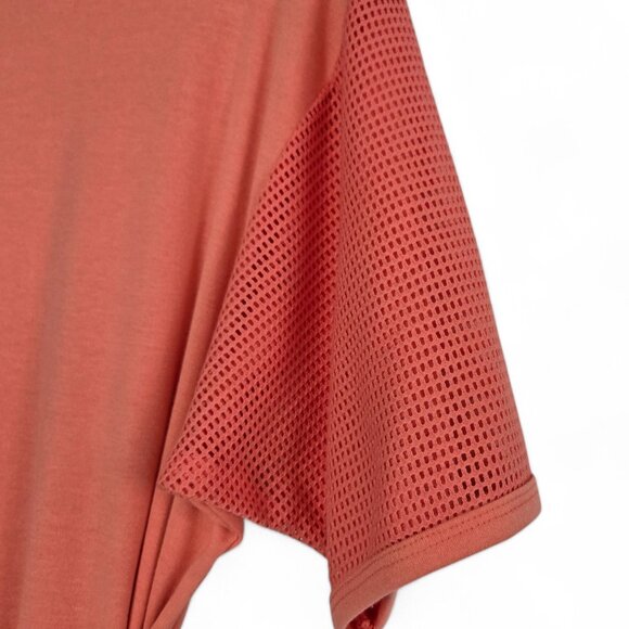 Vintage Tumbleweeds Tie Waist Midi Dress Women's 80s Scoop Neck Mesh Shoulder L - Picture 4 of 6